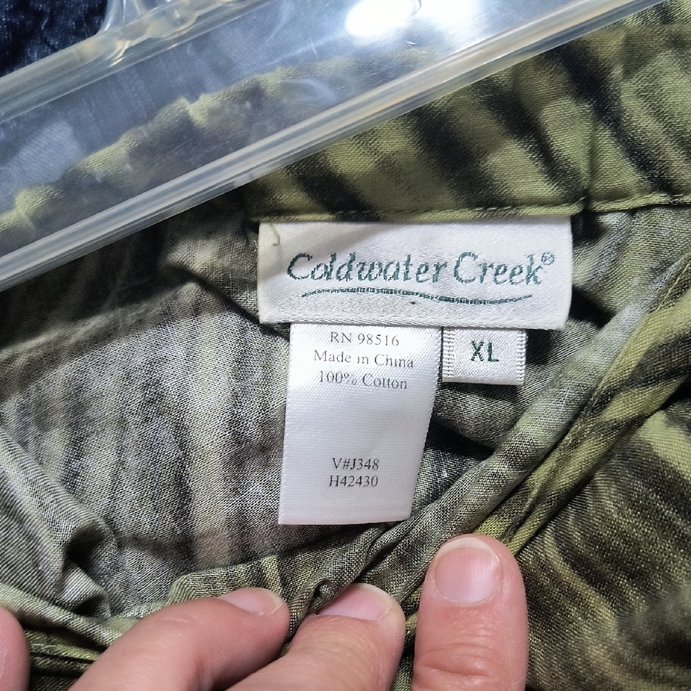 Coldwater Creek Green Midi A-Line Skirt, Super Full, Like New - Picture 5 of 6